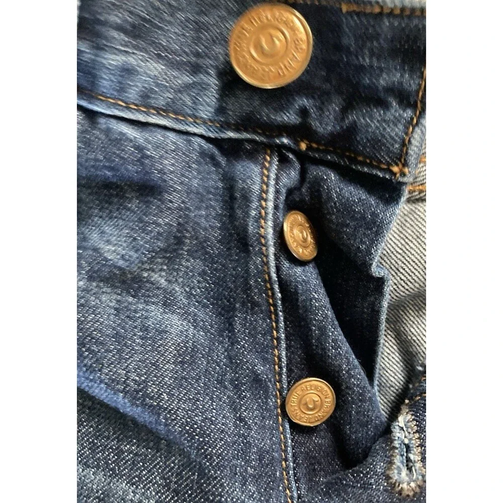 True Religion Men Geno Slim Fit Straight Jean Sz 29 Midnight Blue ButtonFly READ